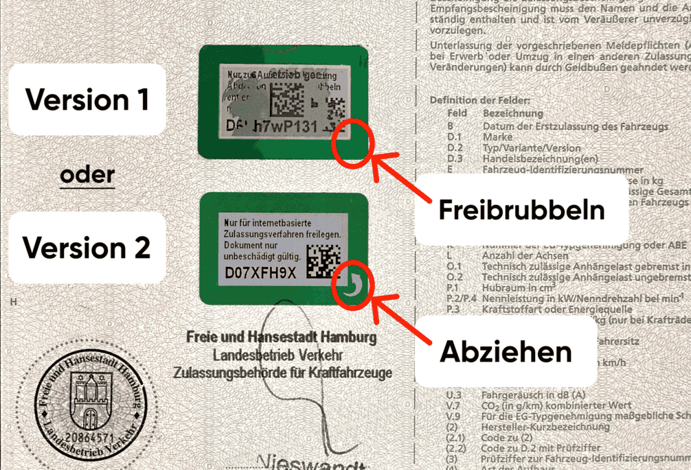 So geht's - Sicherheitscode vom Fahrzeugschein richtig freilegen